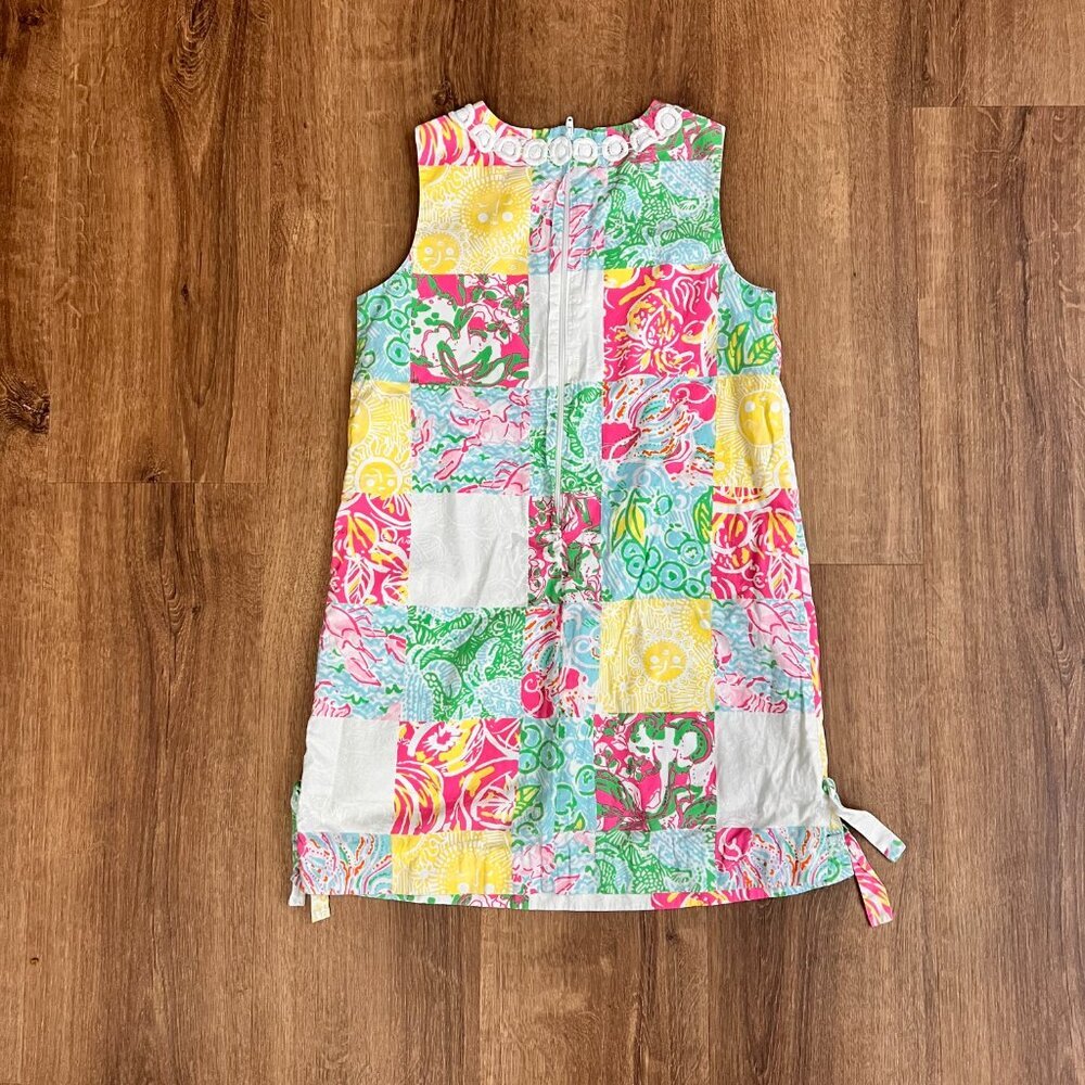 Lilly Pulitzer Patchwork Girls Colorful Shift Dress Sz 10 - Picture 9 of 9
